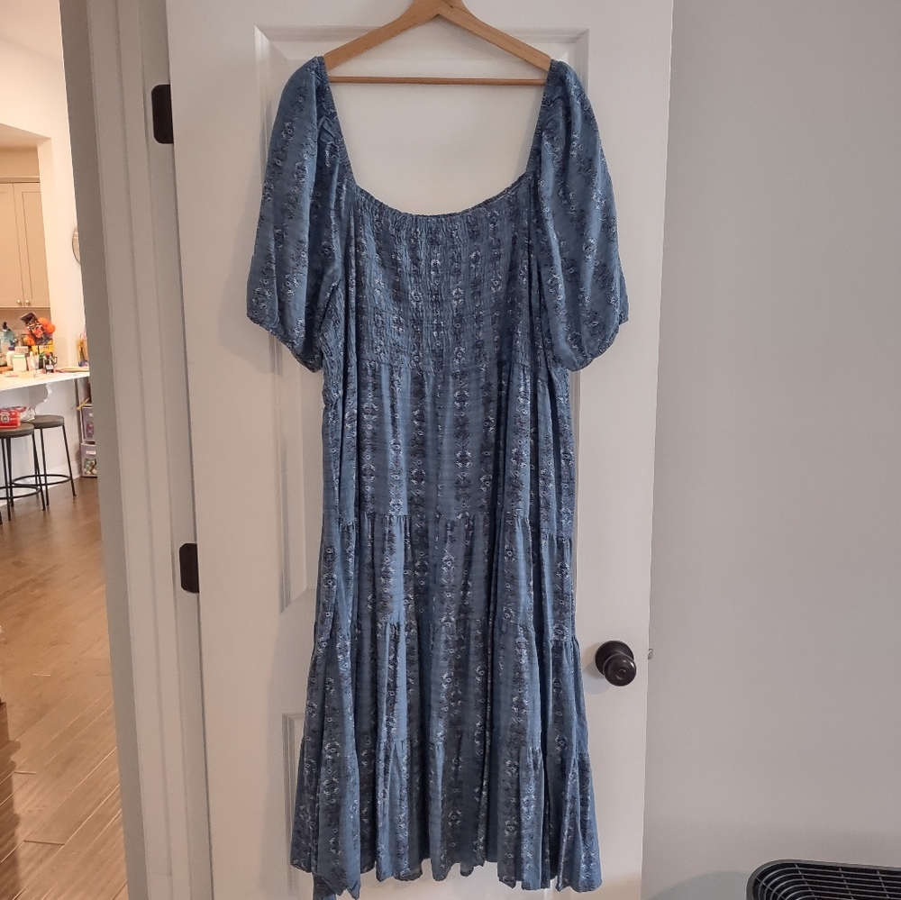 Sonoma Smocked Tiered Floral Print Midi Dress - Picture 10 of 14